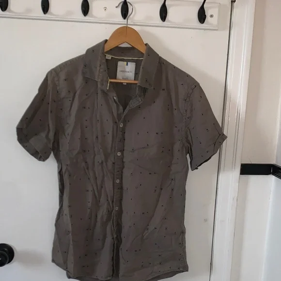 Men's green/gray Short Sleeve Shirt - Picture 1 of 6